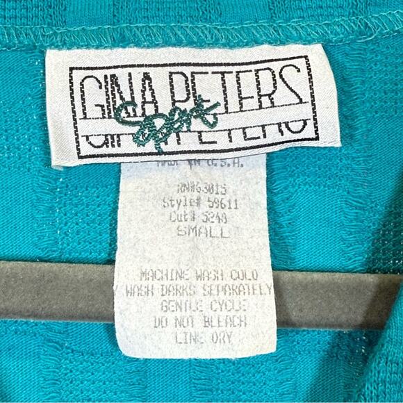 Gina Peters Sport, Teal Button-Up Women's Sweater Jacket. Size Small. Vintage - Picture 3 of 6